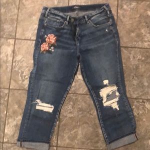 Women’s Plus Silver Jean Capris